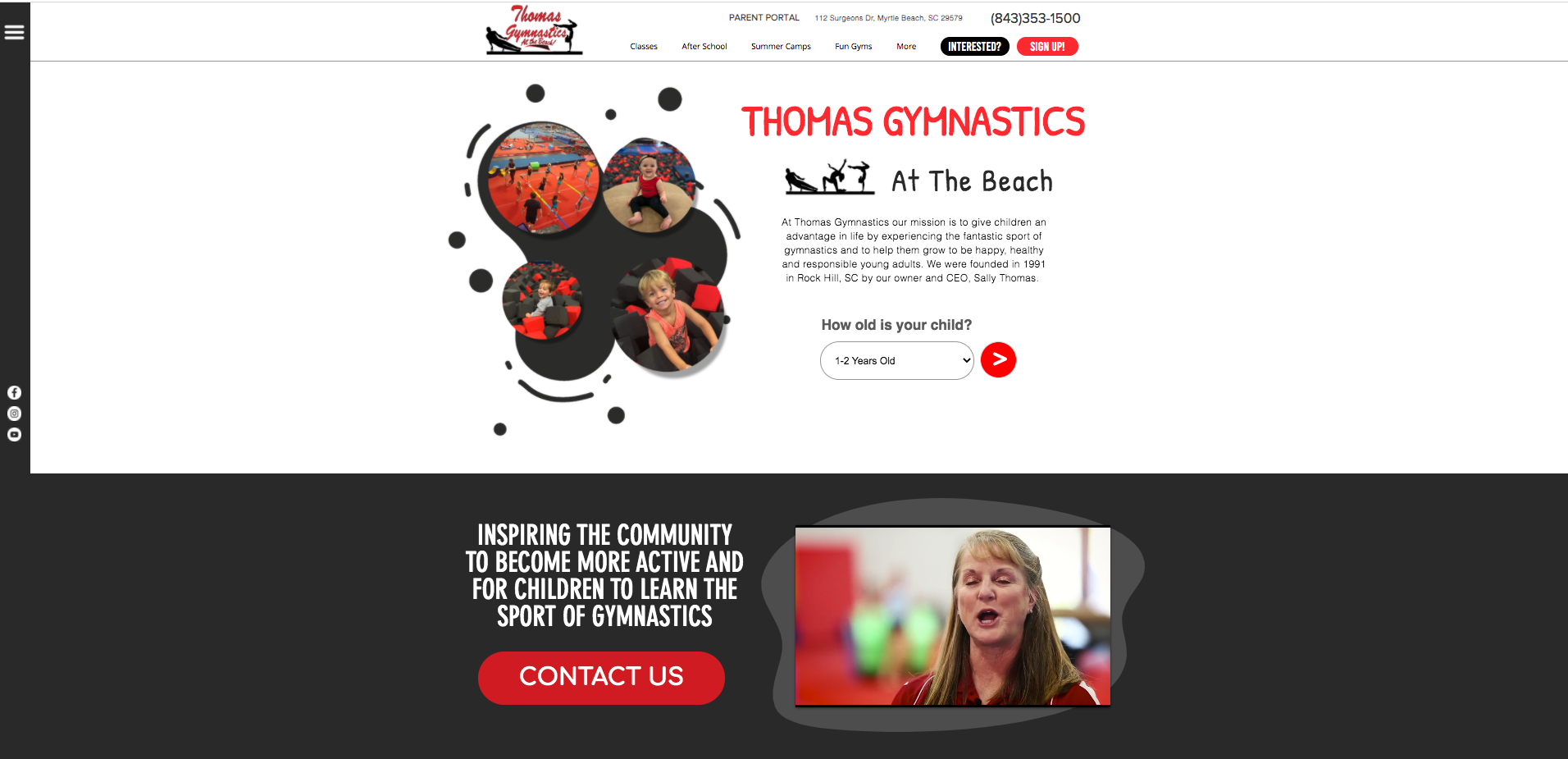 Thomas Gymnastics website