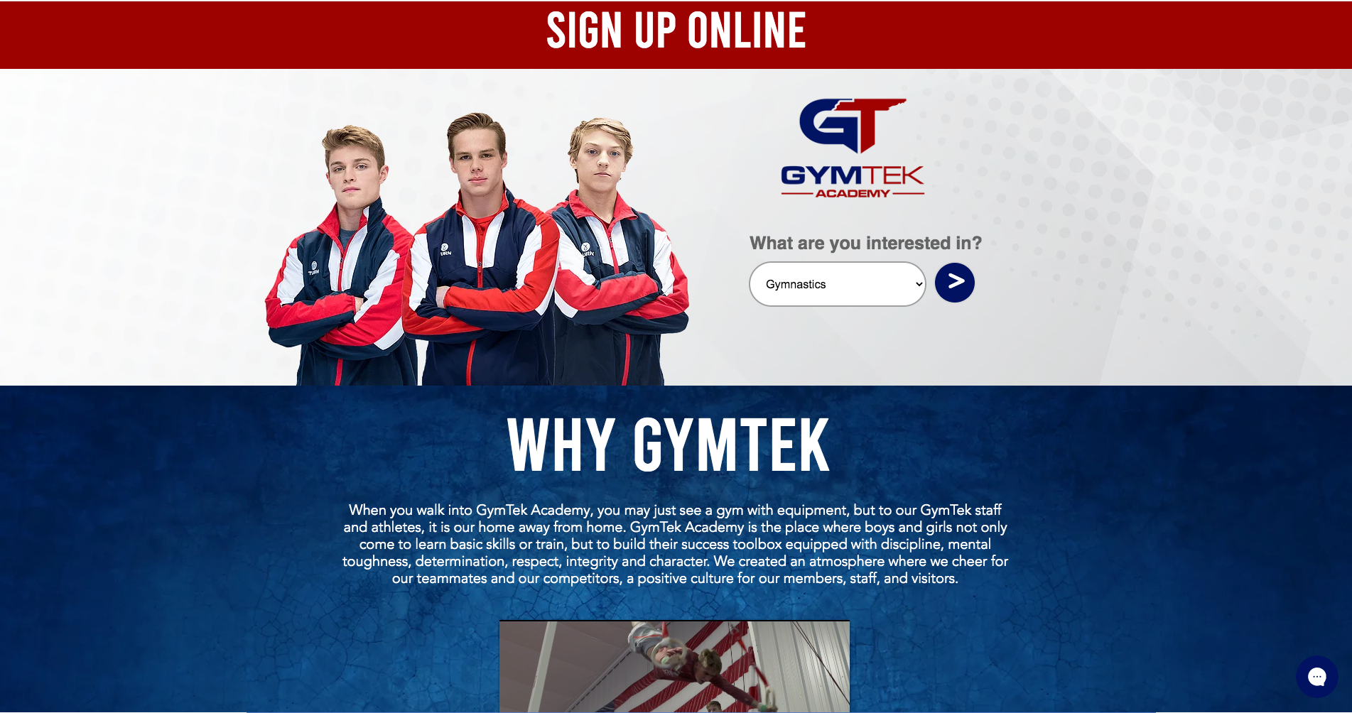 GymTek gymnastics website