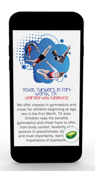 Texas Tumblers website shown on a mobile phone