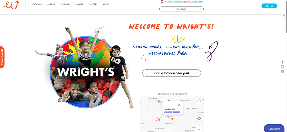 Wright's Gymnastics website